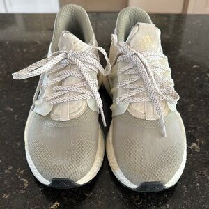 Adidas Light Gray and White Running Shoes